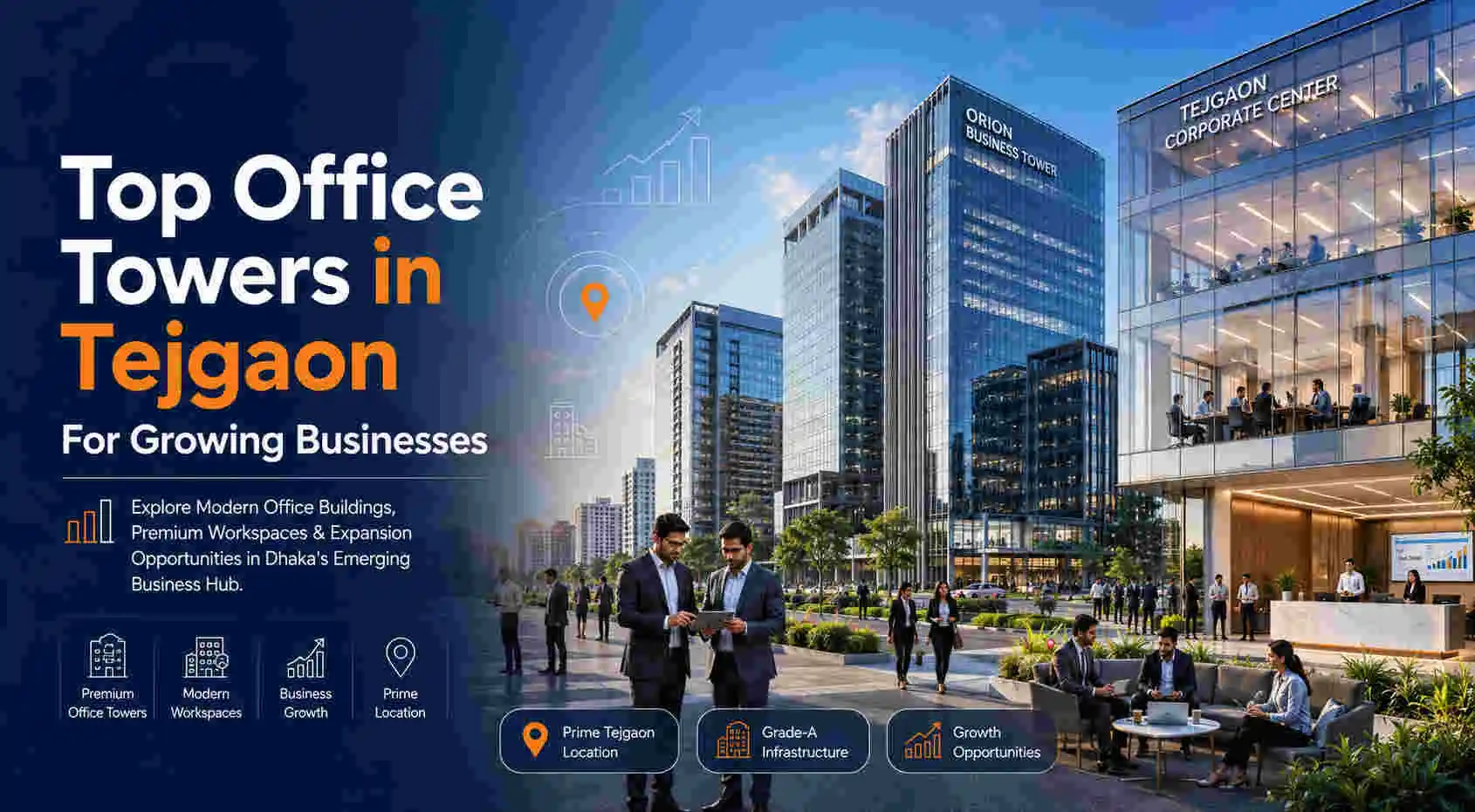 Modern office towers in Tejgaon Dhaka for growing businesses